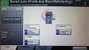 menu for printing from USB stick / Menü für den Druck von einem USB-Stick