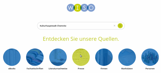 Screenshot WISO Datenbank