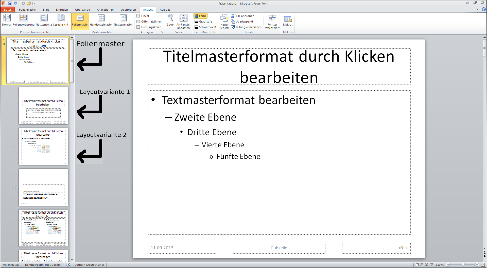 Masterfolien Erstellen Mit Ms Powerpoint 10 Urz Community