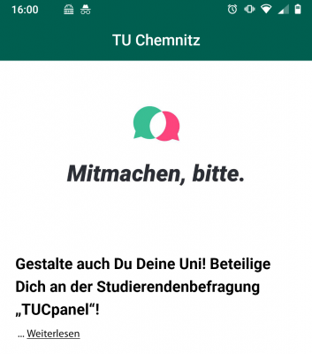 Neue Startseite in der App