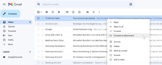 Screenshot Gmail Web Client 