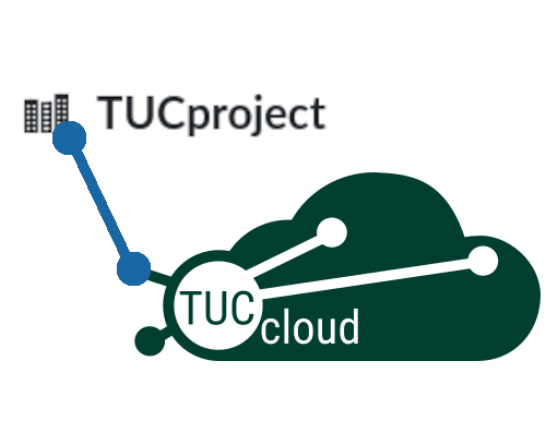 Logos von TUCcloud und TUCpoprject verknüpft