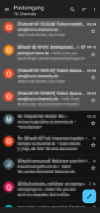E-mail overview in Thunderbird mobile