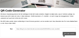 Screenshot QR-Code-Generator