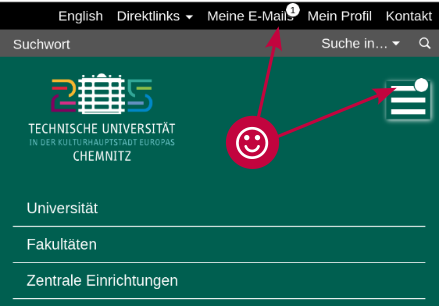 Zentraler Hinweis bei neuen E-Mails im persönlichen Postfach