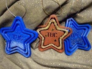 3D-Drucksterne beglitzert