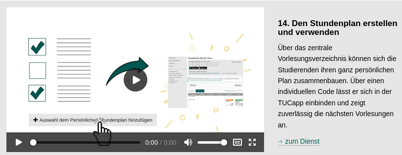 Anzeige des Videos im FAQ-Bereich des URZ